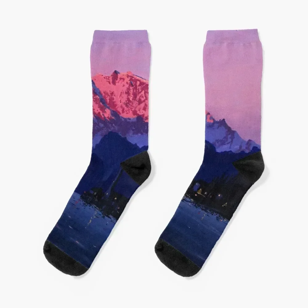 

Mountain Sunrise Socks cycling designer Stockings Male Socks Women's