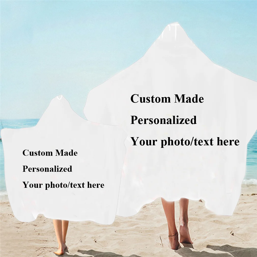 Personalized Hooded Towel for Adult and Kid, Custom, Beach Swim Surf, Special Unique Gift, Holiday, Bachelorette Party, Drop Shi