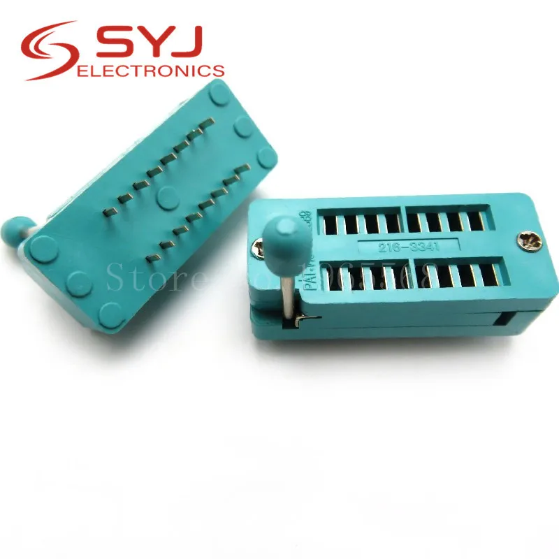 1pcs/lot 14 16 18 20 24 28 32 40 P Pin 2.54 MM Green DIP Universal ZIF IC Socket Test Solder Type IC lock seat zif socket