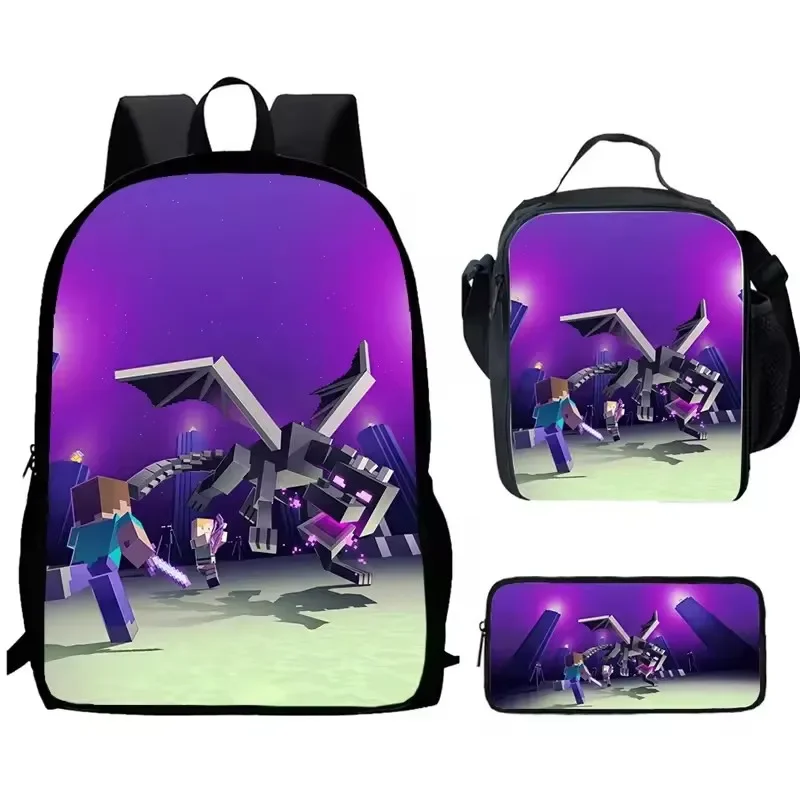 Mini-Craft My Game WR Rucksack Schultasche Lunchtasche Federmäppchen Set Geschenk für Kinder Studenten