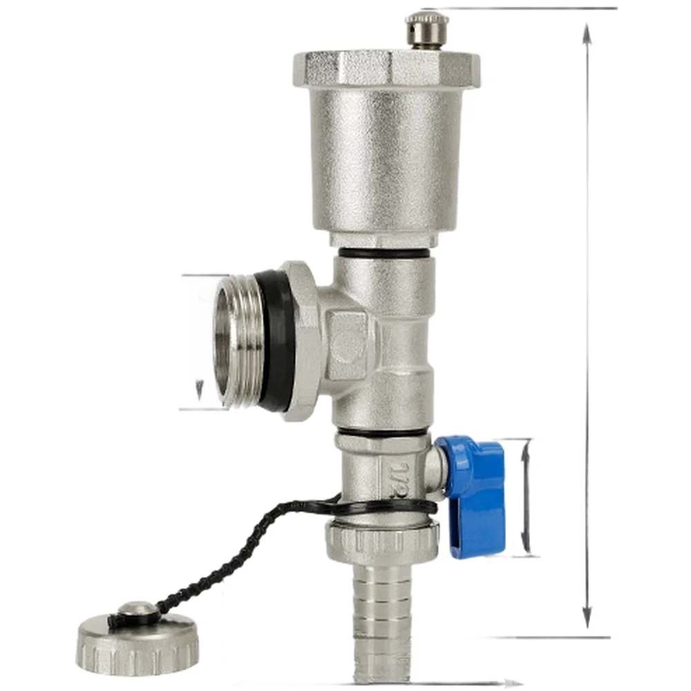 Brass Auto Air Venting and Water Drain Valve for Heating Systems Including For Radiators and Underfloor Heating Manifolds