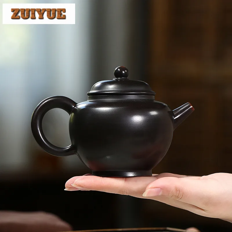 270ML Aesthetic Yixing Purple Clay Teapot Handmade Beauty  Pot Raw Ore Nixing Pottery Mud Tea Soaking Kettle Zisha Tea Set Gift