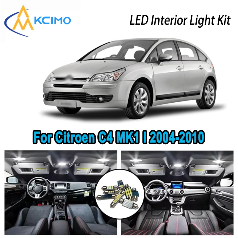 

For Citroen C4 MK1 I 2004-2010 2005 2006 2007 Premium Bright LED Interior Dome Map Trunk Light Kit Car Led Lamps Canbus No Error