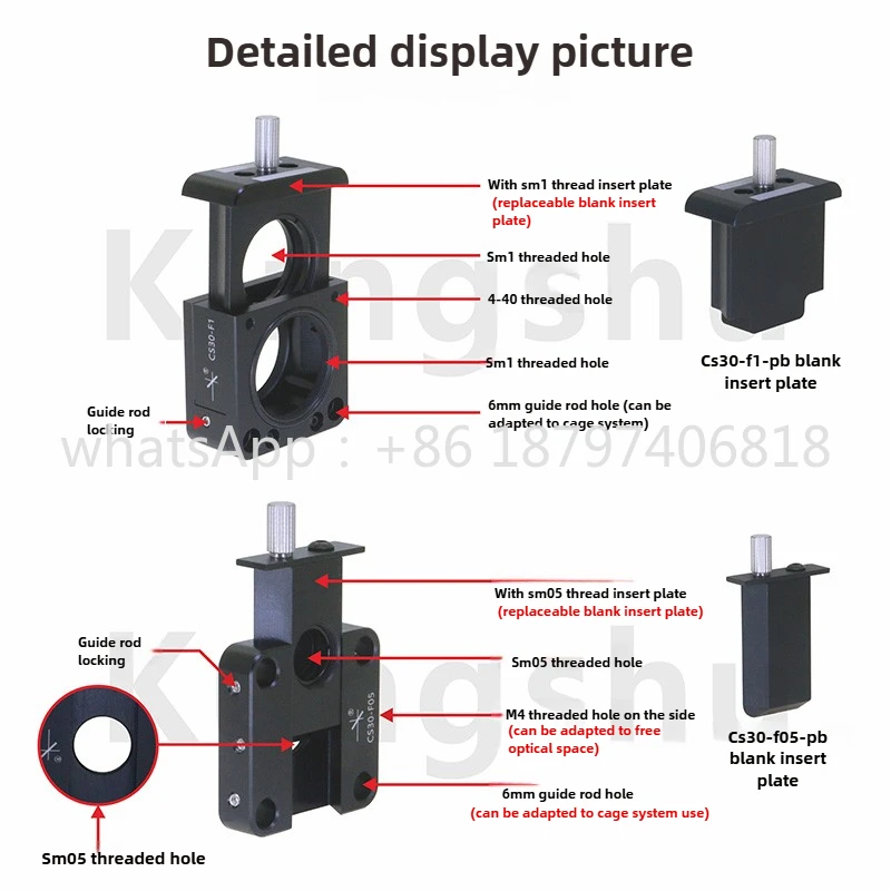 Supporto per filtro a sgancio rapido con sistema a gabbia da 30 mm con filettatura SM05/SM1