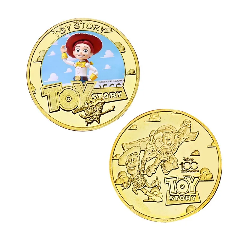 

Памятная монета Дисней из серии «История игрушек» с Лотсо, Баззом Лайтером, Вуди, коллекция персонажей аниме, модная золотая монета, подарок на день рождения