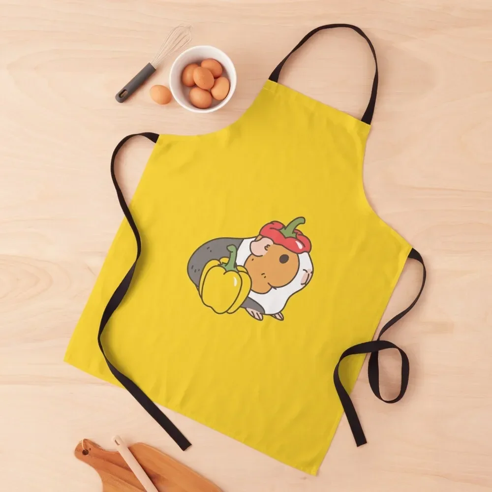 Bell pepper, cherry tomatoes and Guinea pigs pattern Apron Camping christmas kitchen Apron