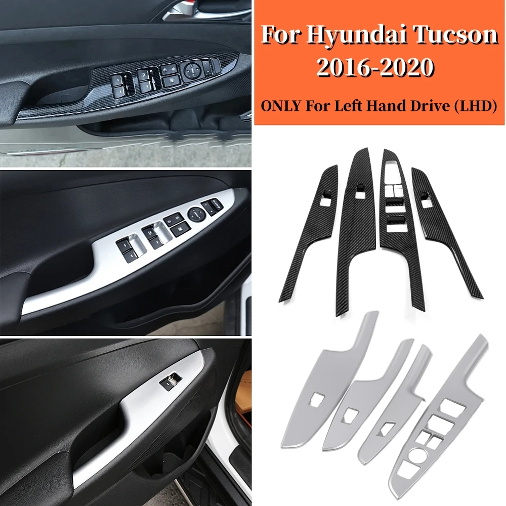 

For Hyundai Tucson 2016-2020 Accessories ABS Plastic Inside Door Handle Panel Surround Window Lift Switch Molding Cover Kit Trim