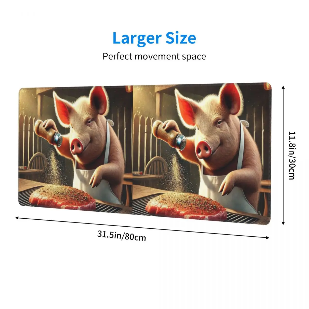 Large Mouse Pad Cooking Pig Cartoon BBQ Scene Gamer PC Laptop Mats Keyboard Carpet Computer Gaming Office Accessories Desk Mat
