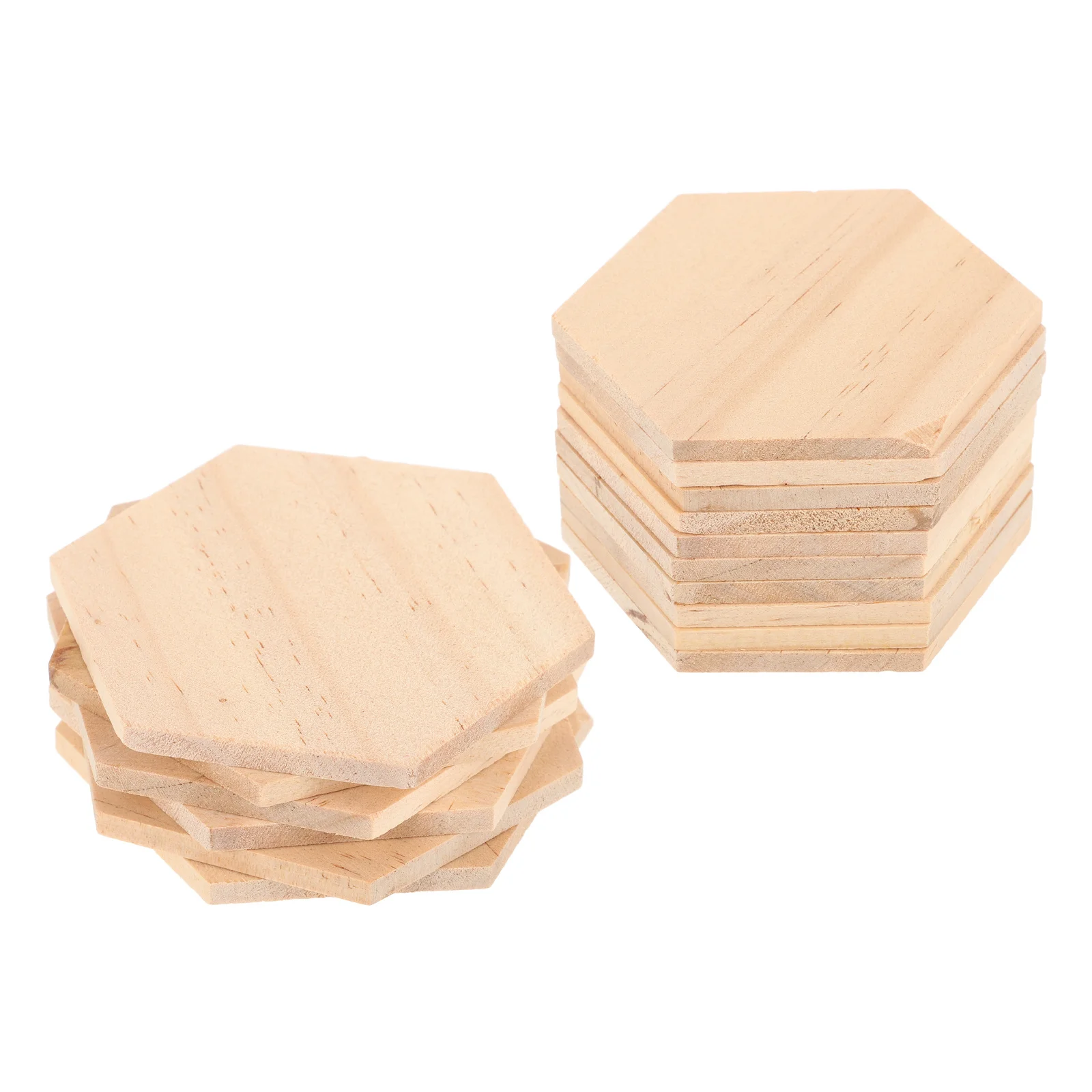 Tranches de bois en forme d'hexagone, 25 pièces, finition lisse en bois naturel, peinture artisanale, décor artisanal, ornements de fête de mariage à domicile