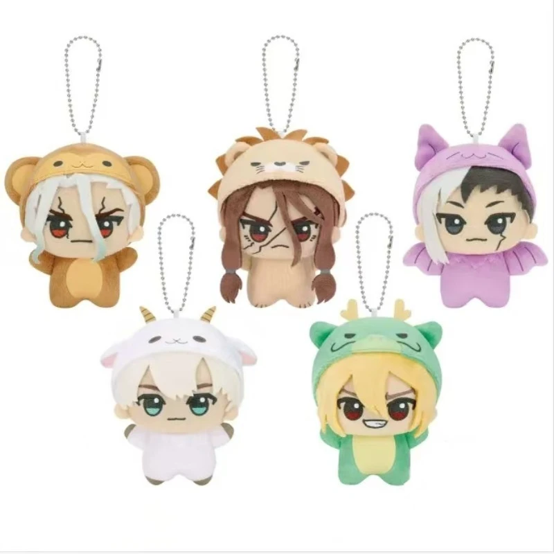 Dr.STONE Senku Ishigami Gen Asagiri Ryusui Nanami Mini-Tierkostüm Plüschpuppe Anime-Anhänger Sammlerstück Weiches Geschenk für Fans