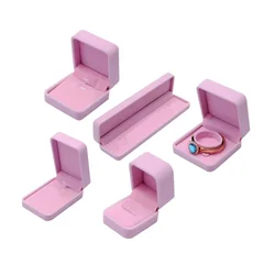 Elegant Pink Velvet Jewelry Box Ring Box Wedding Earrings Necklace Bracelet Storage Organizer Gift Set Box