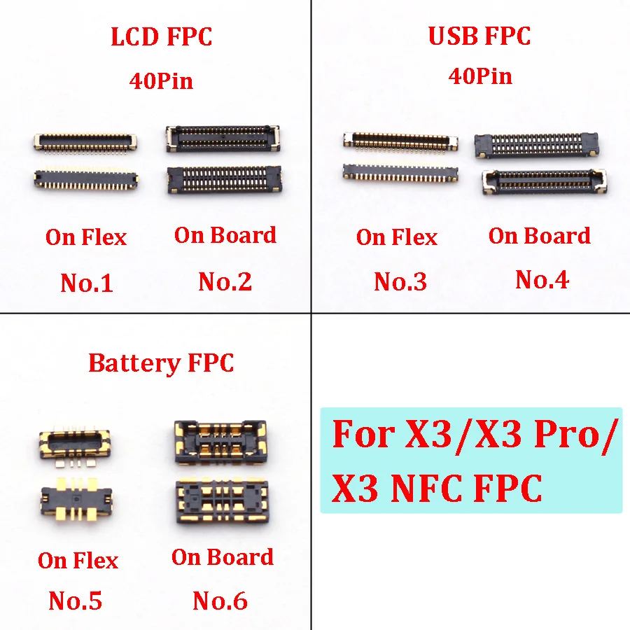 2-10pcs LCD Display Screen FPC Connector For Xiaomi POCO X3 / X3 Pro NFC USB Charger Charging Contact Plug Battery Connector