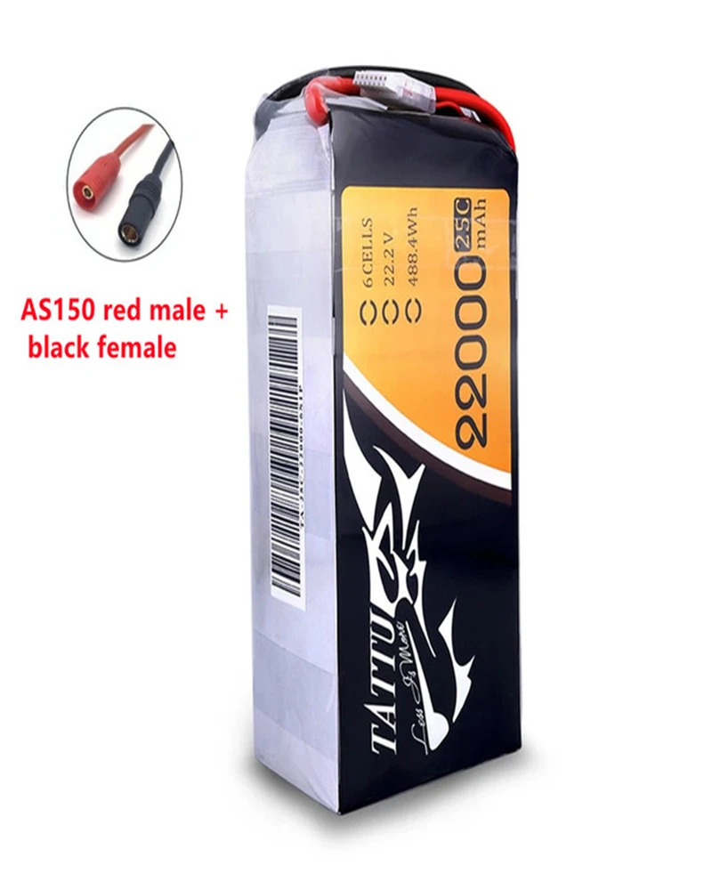 TATTU 22000mAh 6S 22.2V 488wh LiPO Battery Burst 25C for Big Load Multirotor  Hexacopter Octocopter