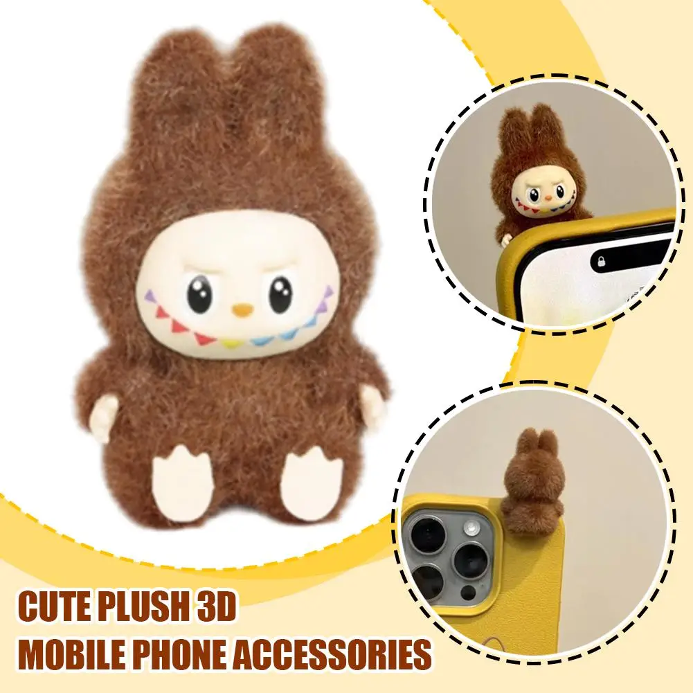 Cute plush three-dimensional mobile phone accessories suitable for multiple models of phones F4I9