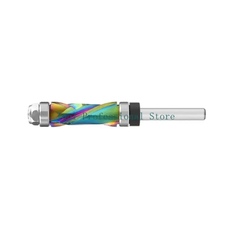 57QF Professional Wood Router Bit Upper/Lower Bearing System 7 Color Coated Edging Trimming Tool for Stable Wood Machining