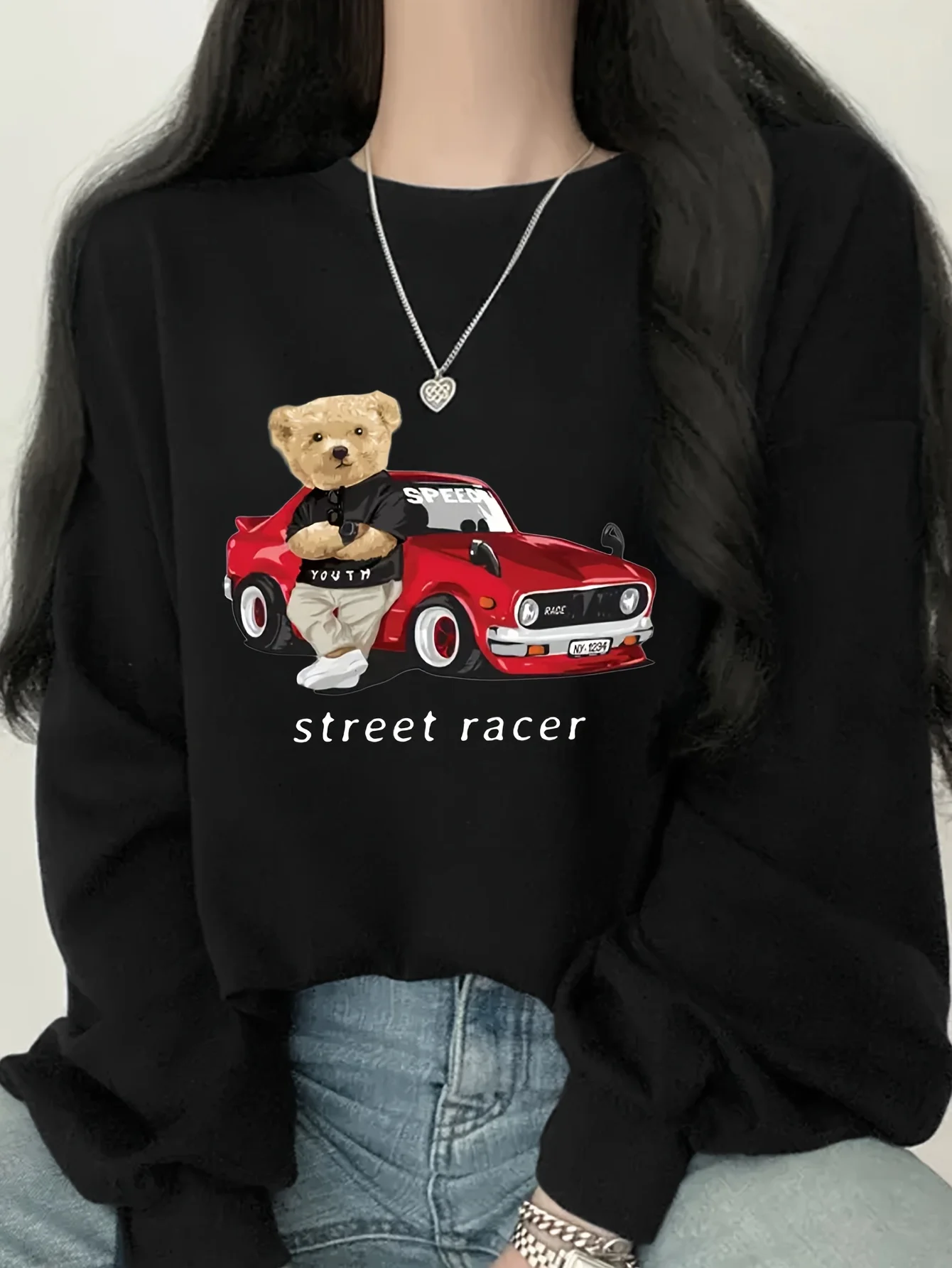 

Bear Graphic Printing Autumn and Winter Cotton Men's and Women's Sweatshirts Outdoor Sports Leisure Fashion Trend Clothing