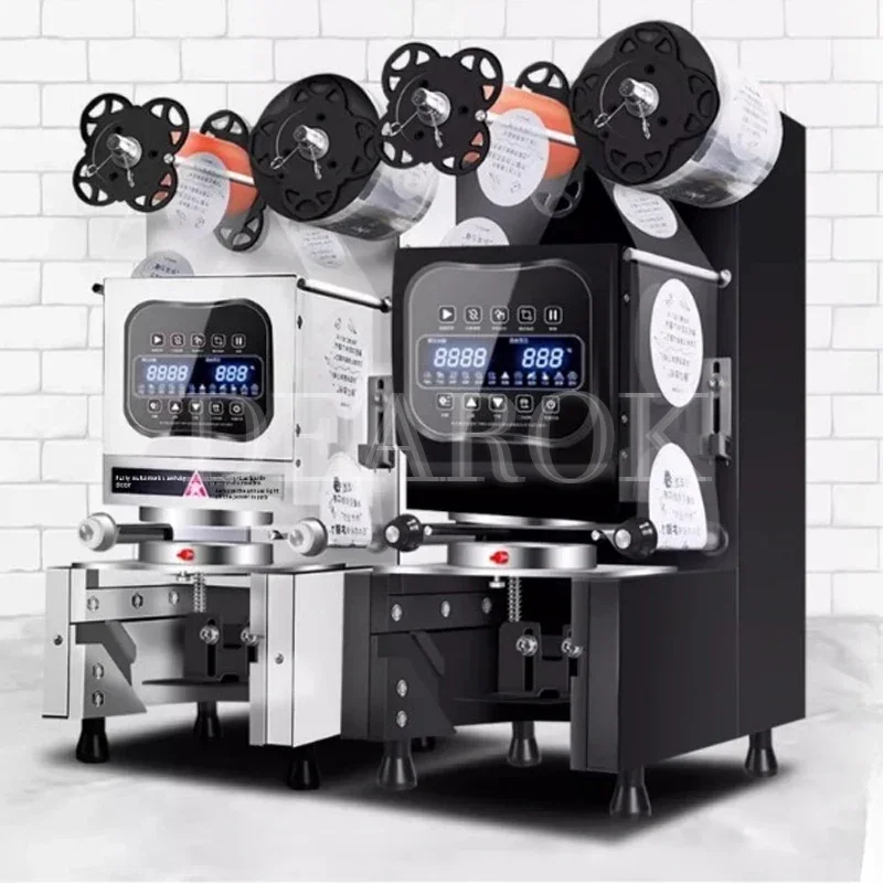 Full Automatic Can Sealing Plastic Sealer Paper Food Seaer Bubble Film Version Milk Tea Electric Cup Sealing Machine English