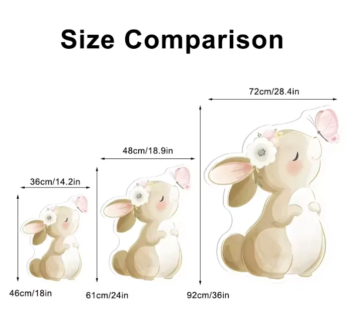 Kt доска кролик вырез фон 12/18/24/36 дюймов доска для дня рождения для вечеринки детского душа стоячая опора