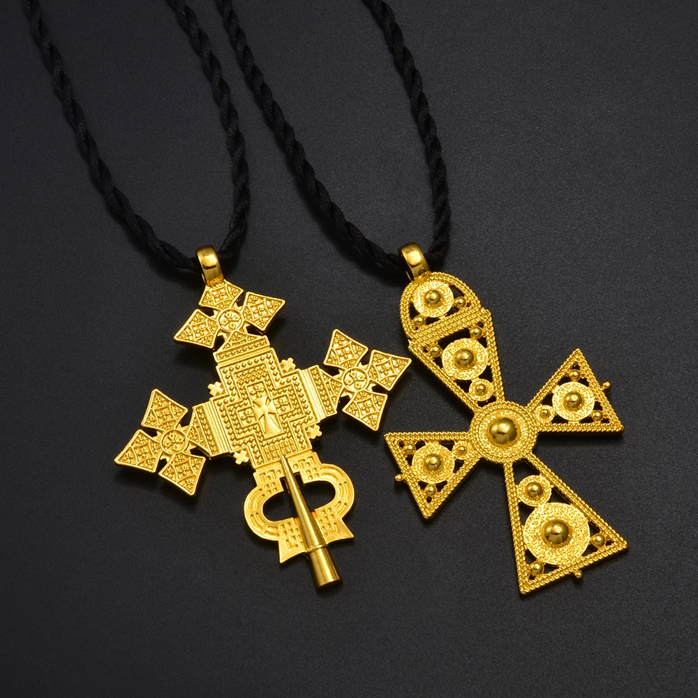 Anniyo Large Cross Ethiopian Eritrean Big Pendant RopeTraditional Ornaments Habesha Jewelry #311806