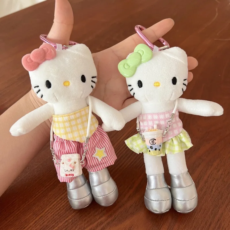 

Cute Cartoon Kawaii Long leg camisole mini skirt small shoulder bag series HelloKitty Plush Doll Keychain Bag Pendant Toy Gift