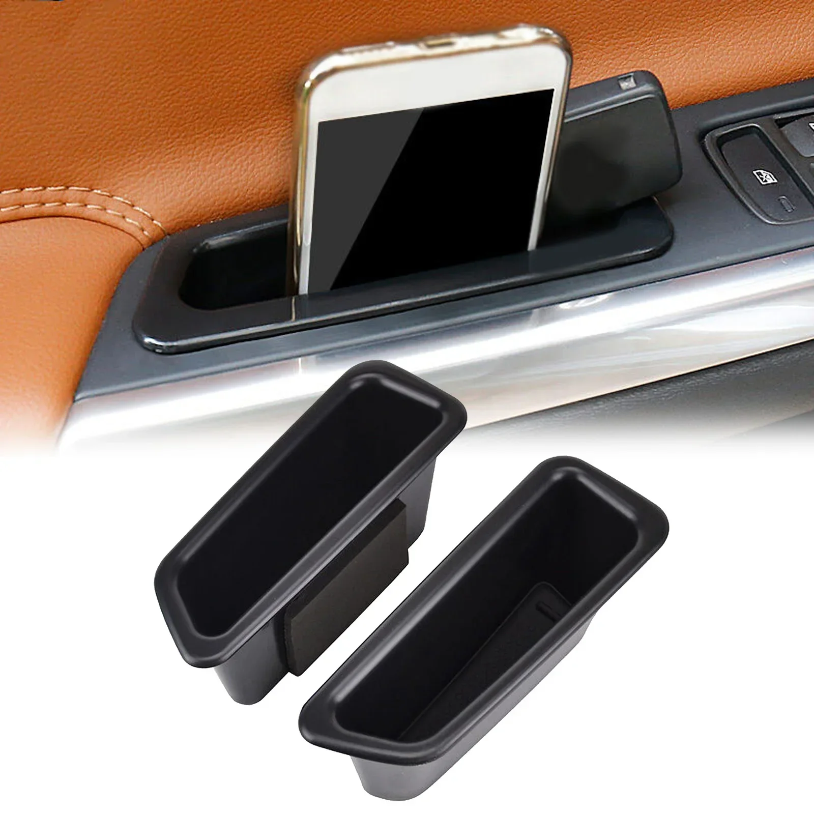 

1Pair Door Side Storage Box Front Rear Door Handle Armrest Tray Organizer For Volvo S60 V60 2010-2017 Auto Side Storage Box