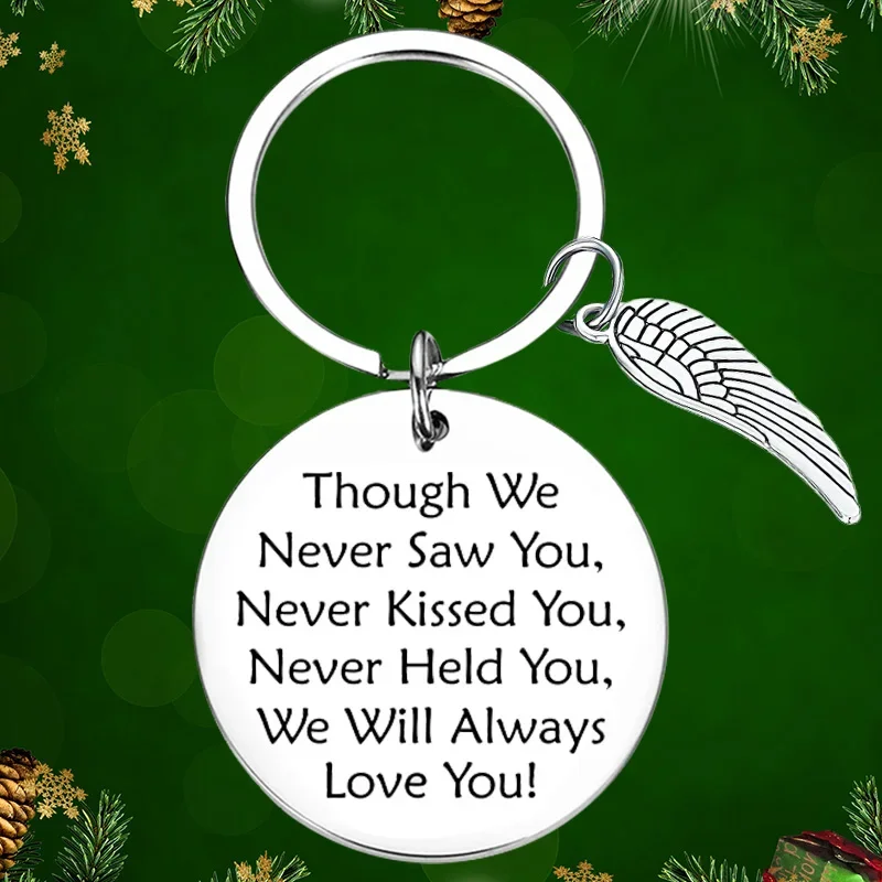 Miscarriage Gift Keychain Pendant Memorial Key Chains Though We Never Saw You