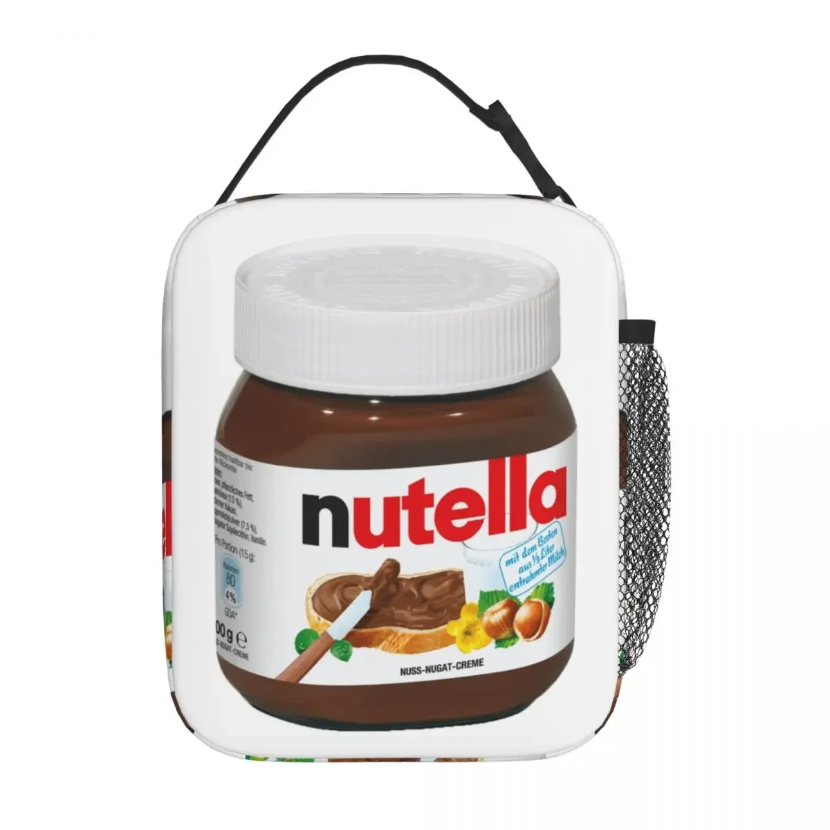 Italy Nutellas Jar Insulated Lunch Bags for Work School Portable Thermal Cooler Bento Box Women Kids