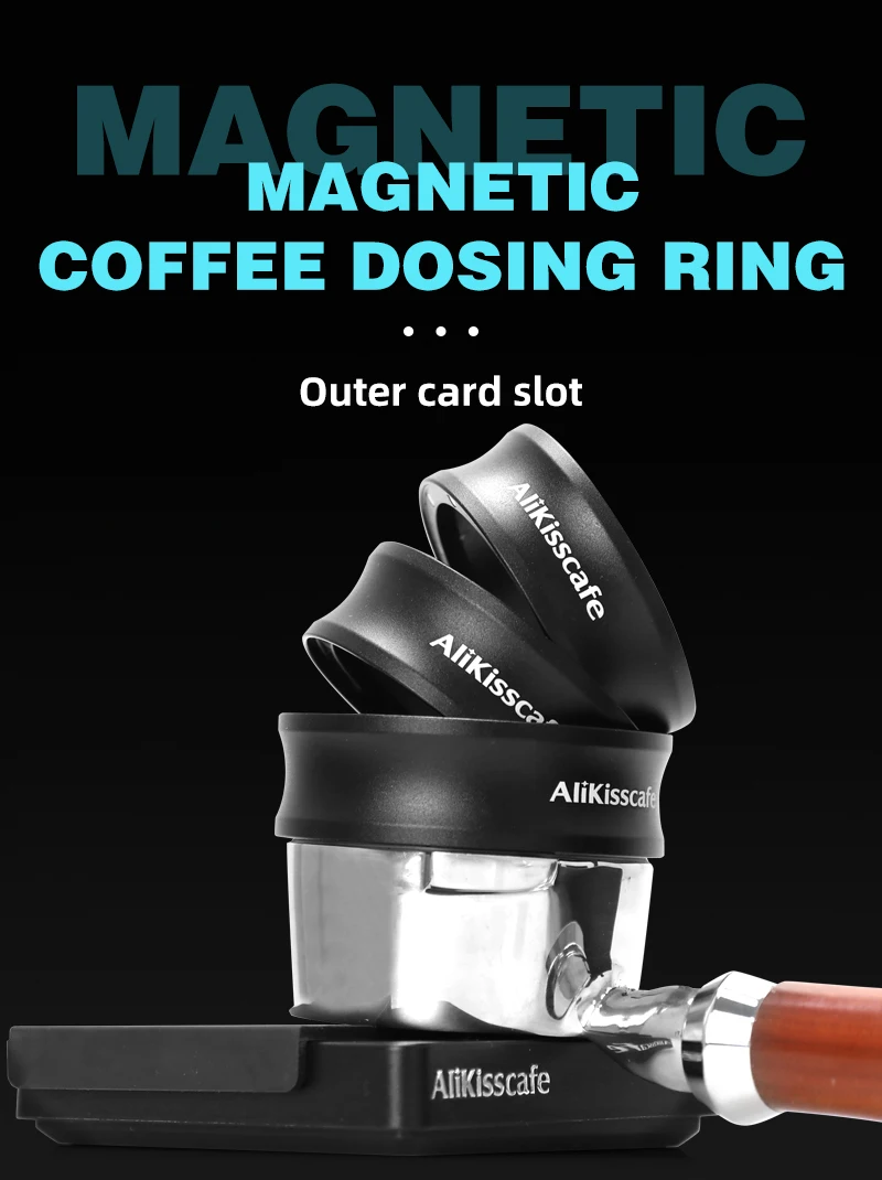 AliKisscafe Kaffee Dosierung Ring Trichter Magnetische 51MM 54MM 58MM Für Delonghi Breville Siebträger Espresso Zubehör Barista werkzeuge – Detail 1