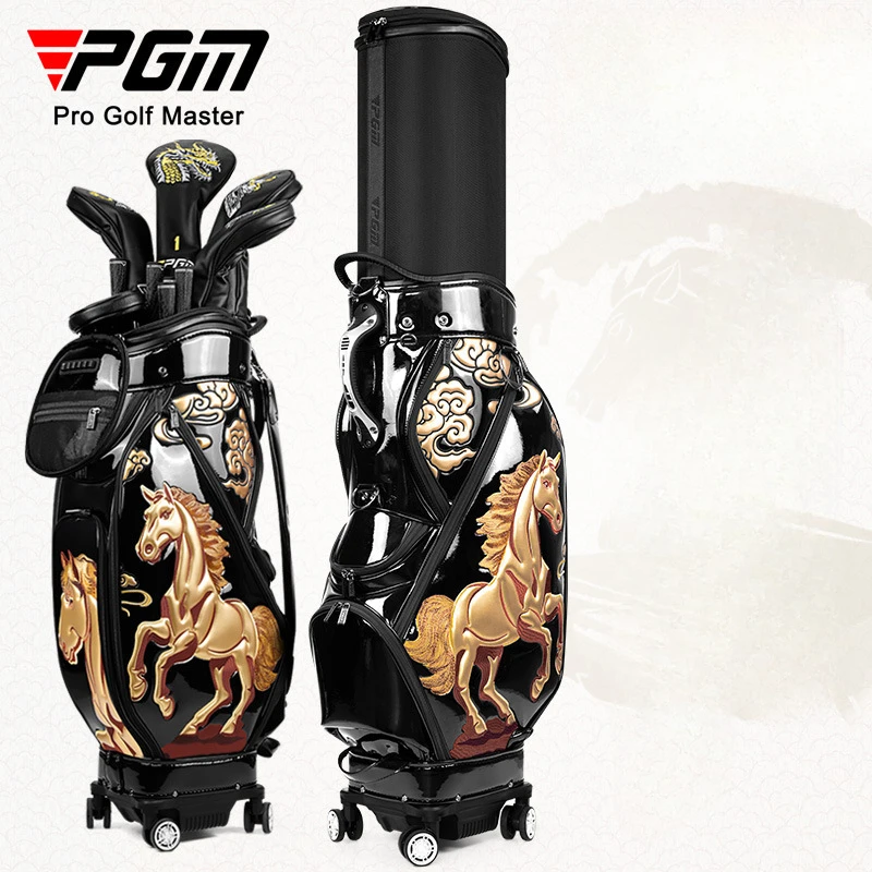 PGM Golf Bag Hard Shell Telescopic Four Wheel Flat Push Air Cargo Inverted Club 2024 New Golf Bag QB159