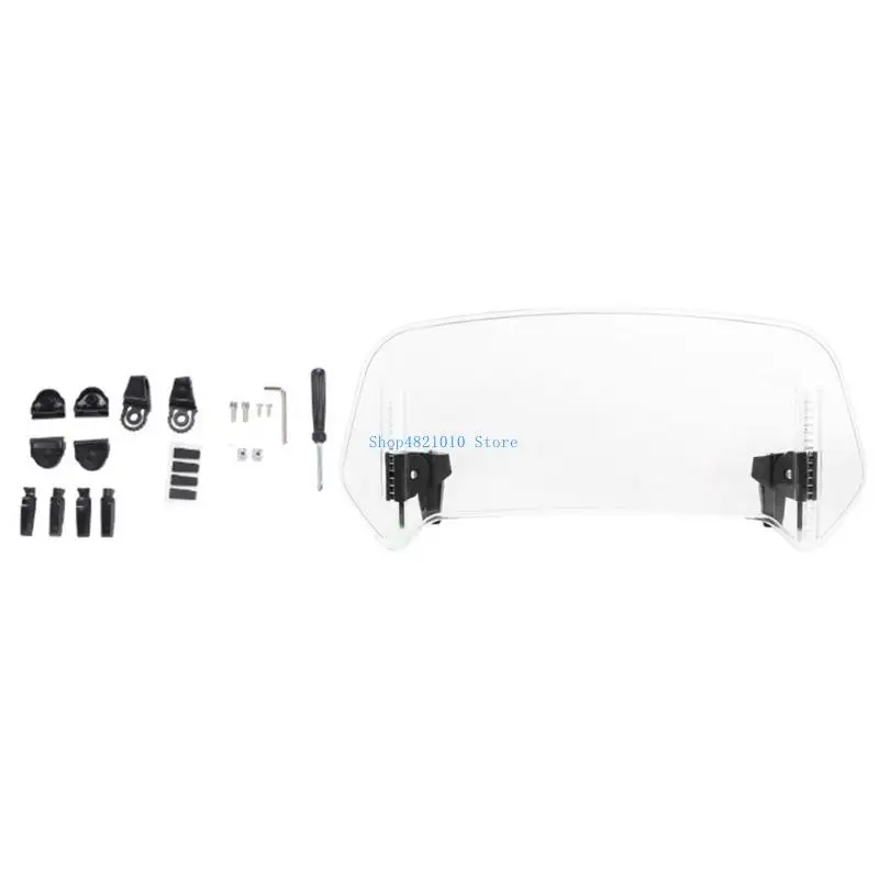 

T3LF Adjustable Motorcycle Windshield Guard Deflector Extension Barrier, Foldable for Convenient Storage, Long Distance Rides