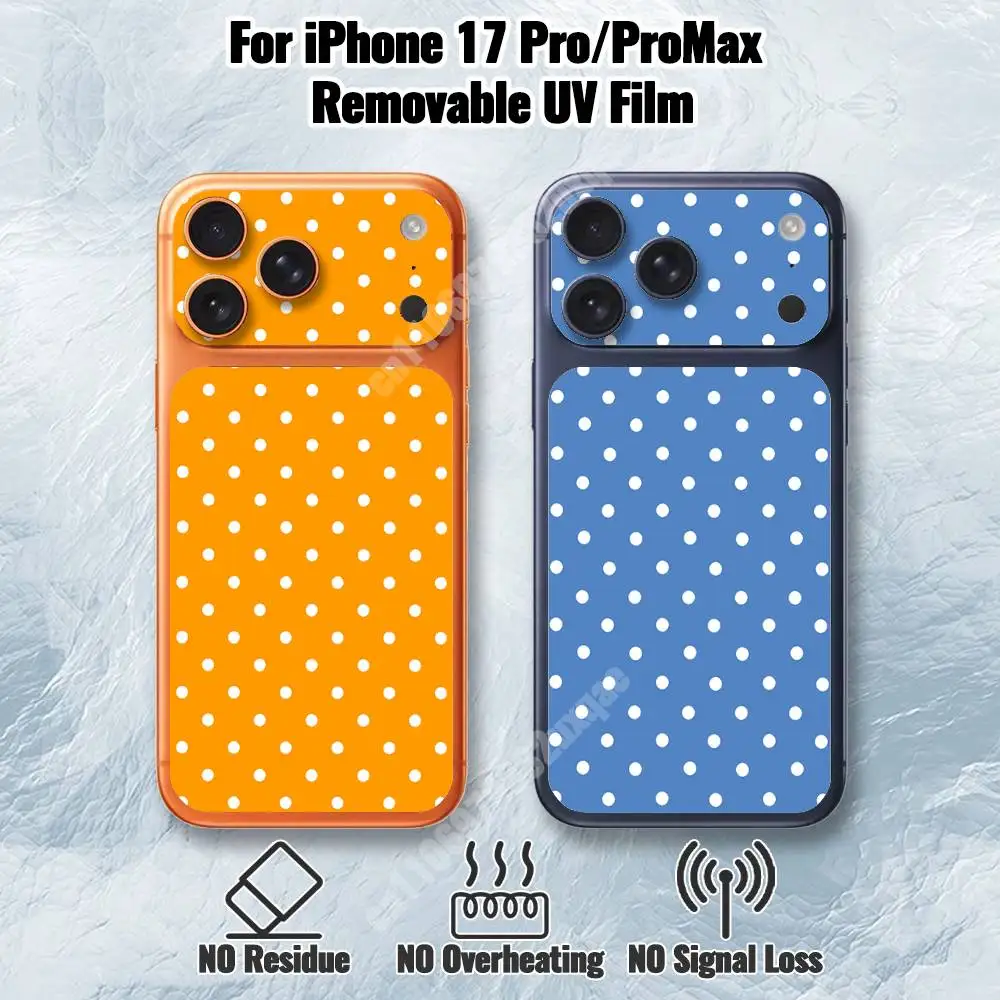 Polka Dot Pattern Removable UV Film for iPhone 17 Pro 17 ProMax Hydrogel Sticker