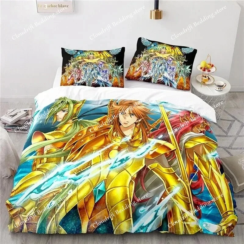 

Anime Saint Seiya Bedding Set Duvet Cover Bedroom Comforter Covers Single Twin King Size Quilt Cover Home Textile