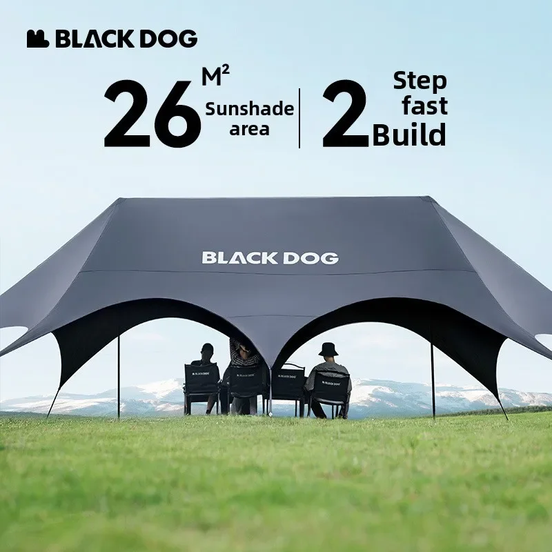 Outdoor Camping Canopy Tent Blackout Vinyl Quick Hitch Camping Camping Awning Folding Portable Hiking Family Reunion