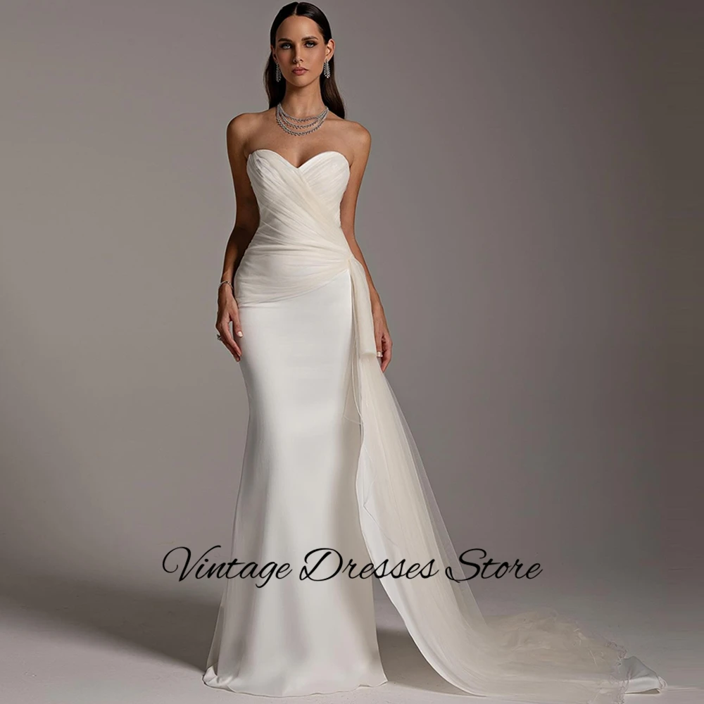

Couture Evening Gown White Jersey Panel Train Evening Dresses Customized Mermaid Sweetheart Sleeveless Bespoke Occasion Gowns
