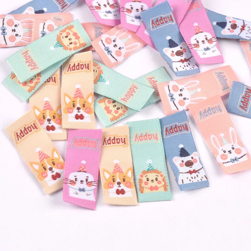 50Pcs Cute Cartoon Animal Embroidery Cloth Labels For Children DIY Garment Crafts Supplies Sewing Accessories Washable Care Tags