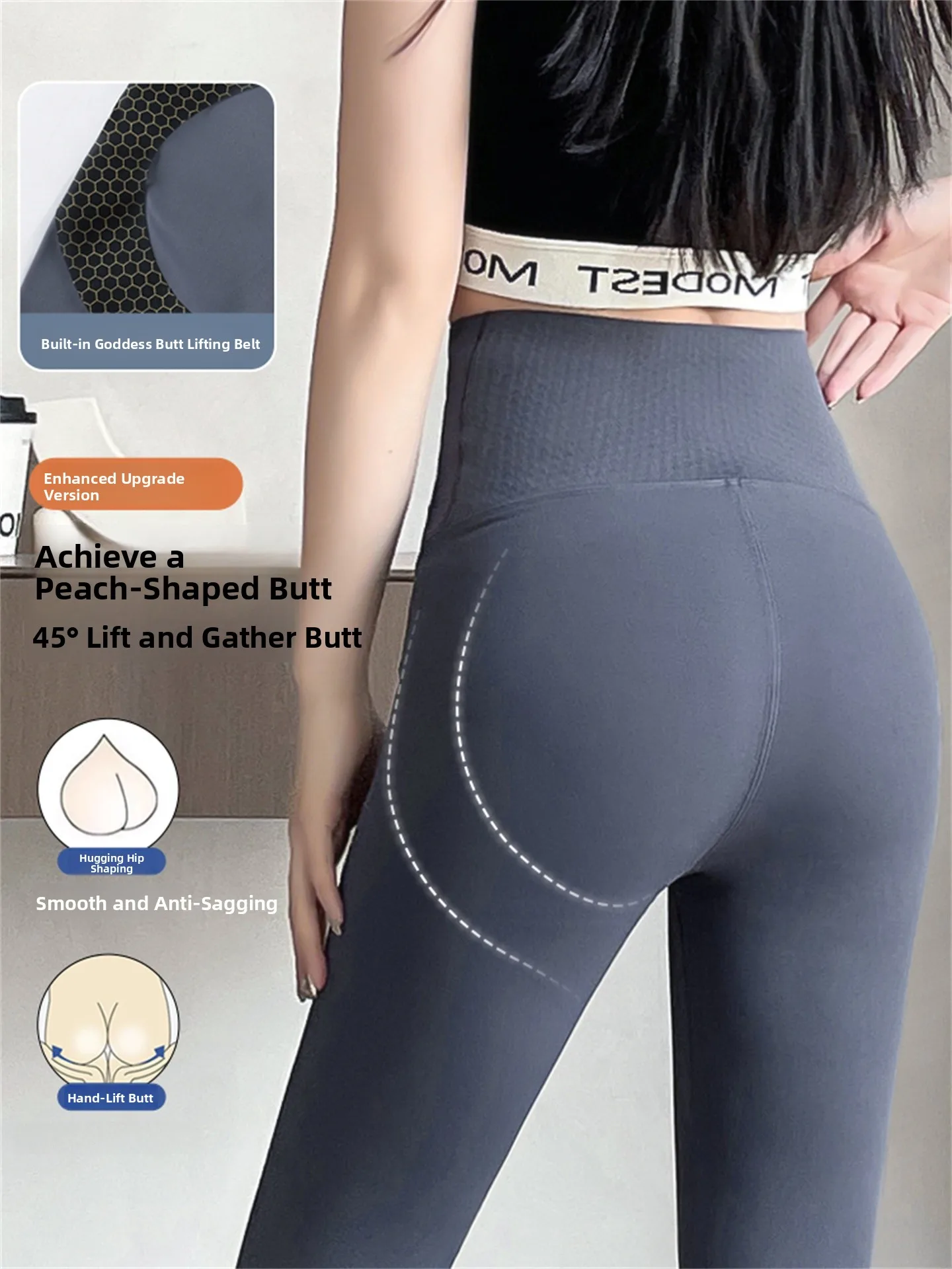 High Waist Yoga Pants Women's Spring Autumn ark Skin Sports Fitn Tummy Control Leggings Long Pants Nylon Spandex Blend
