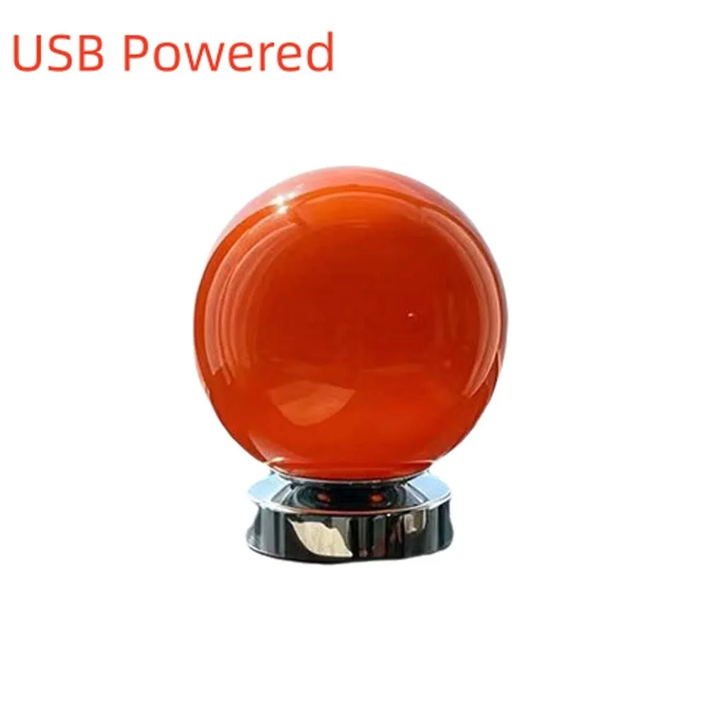 Romantic USB Powered Glass Ball Table Lamp Vintage Minimalist Spherical Night Light Classic Modern Atmosphere Lamp Living Room