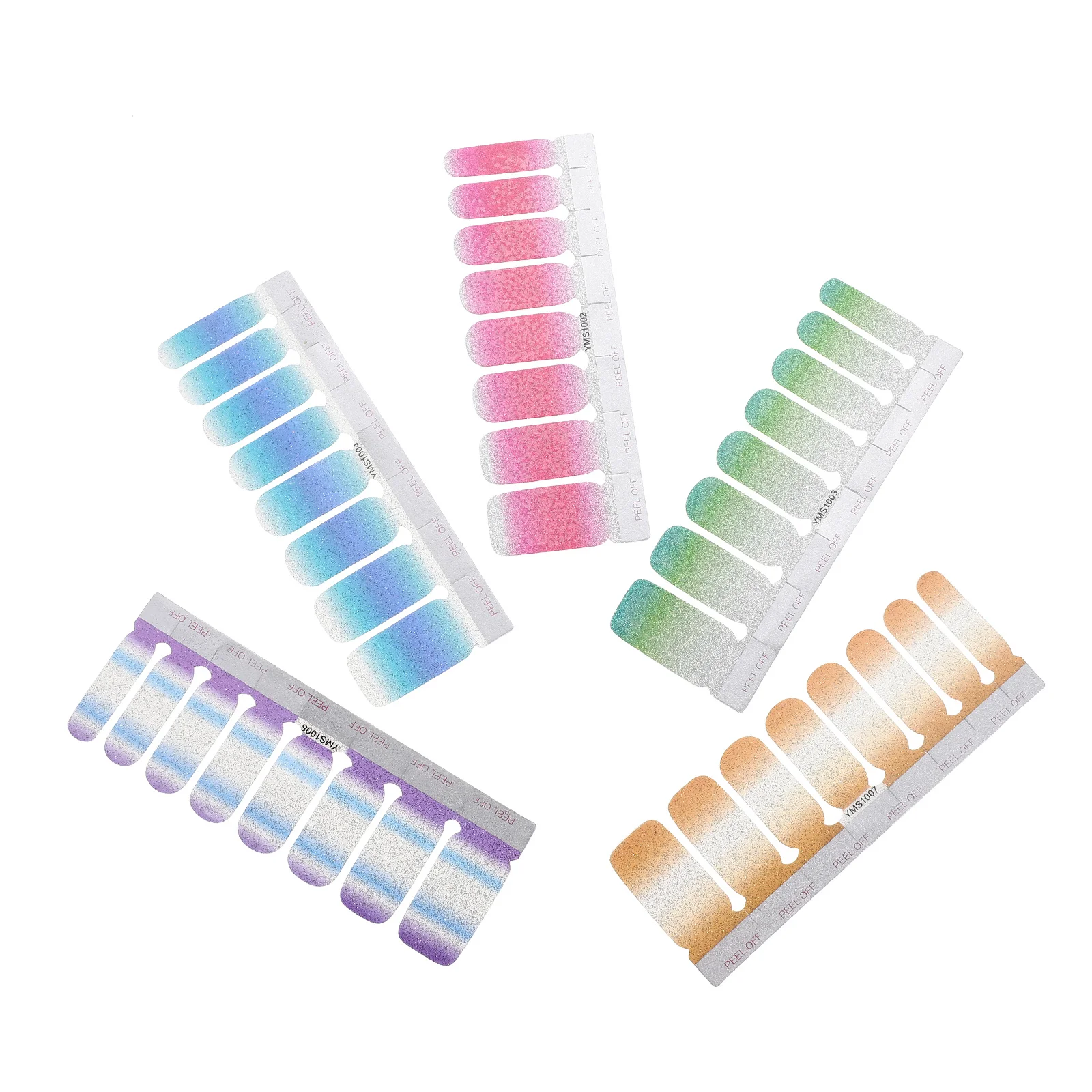 สติกเกอร์ติดเล็บแบบกดติด 5 แผ่น ขนาดกลาง ใช้งานง่าย ลอกออกได้ ดึงดูดทุกสายตา ตกแต่งเล็บด้วยตัวเอง ลายสติกเกอร์ติดเล็บ