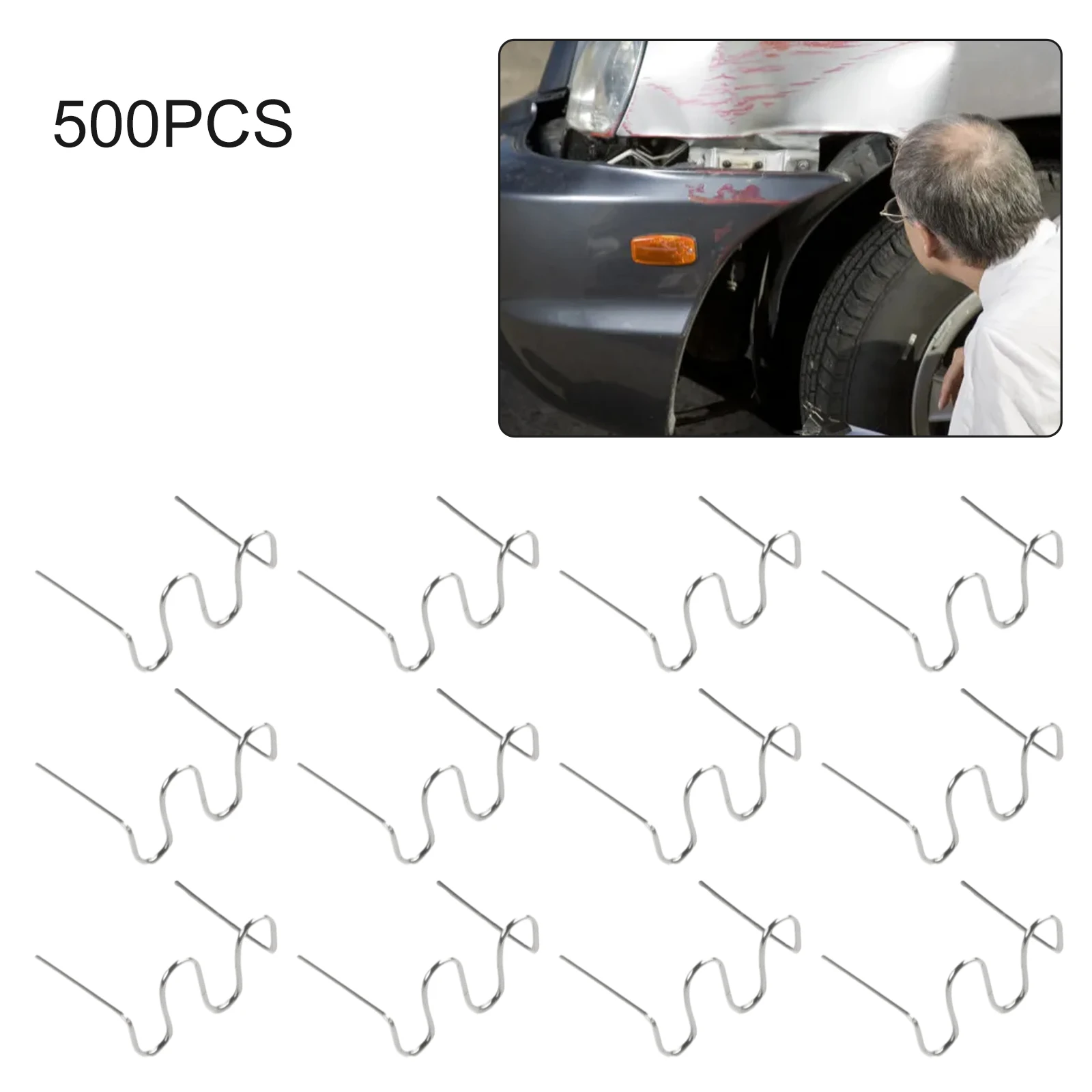 500 Stuks Golfnietjes 0.6/0.8Mm Hot Nietje Voor Auto-Kunststof Reparatie Nagelbumper Reparaties Plastic Lasaccessoires