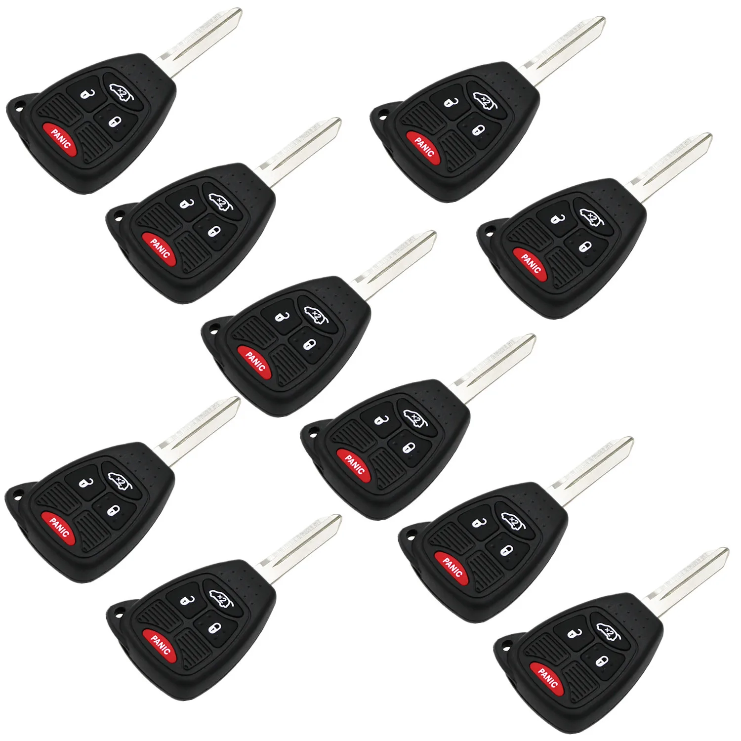 

WFMJ 10Pcs For DODGE Caliber Charger Avenger Durango Dakota RAM Caravan Keyless 4 Buttons Car Remote Key Case Cover Key Shell