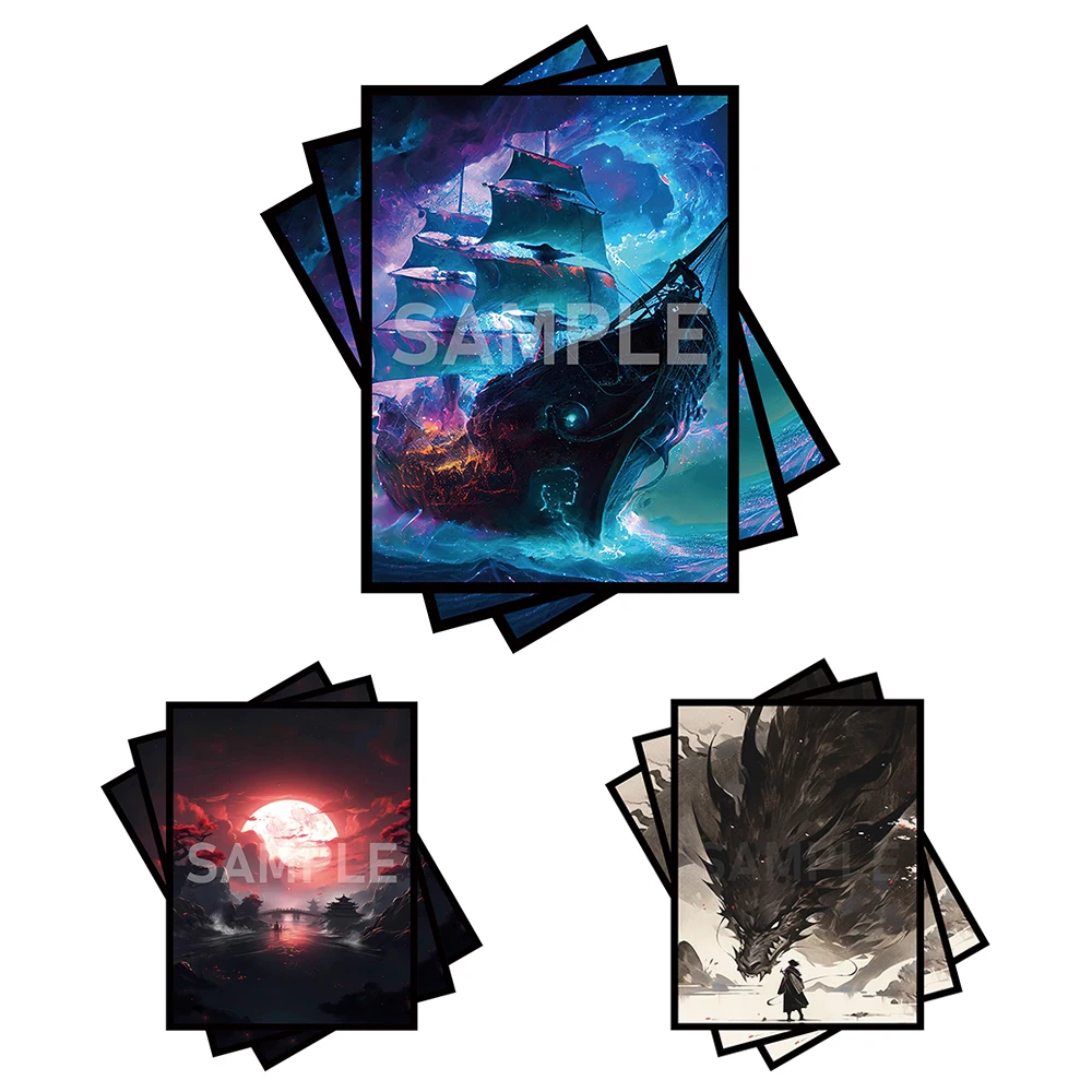 MTG Card Sleeves -100 PCS Trading Card Game, Size 2.6 x 3.6 inches, Suitable for All TCG Card Games Protective - Pirate ship