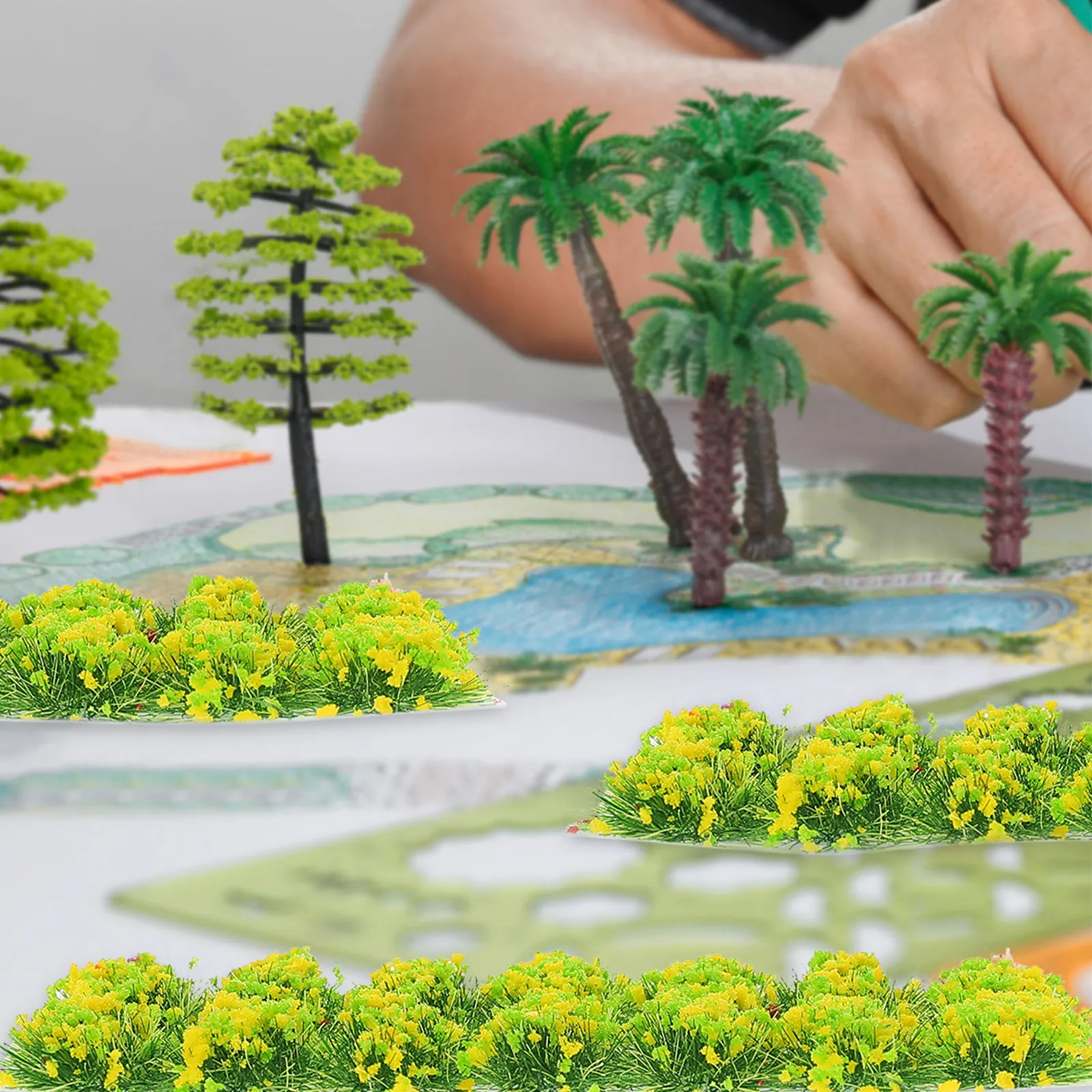 

1 коробка декоративных искусственных цветочных композиций для песочницы, реалистичные мини-букеты для микроландшафта, декор для песочницы своими руками