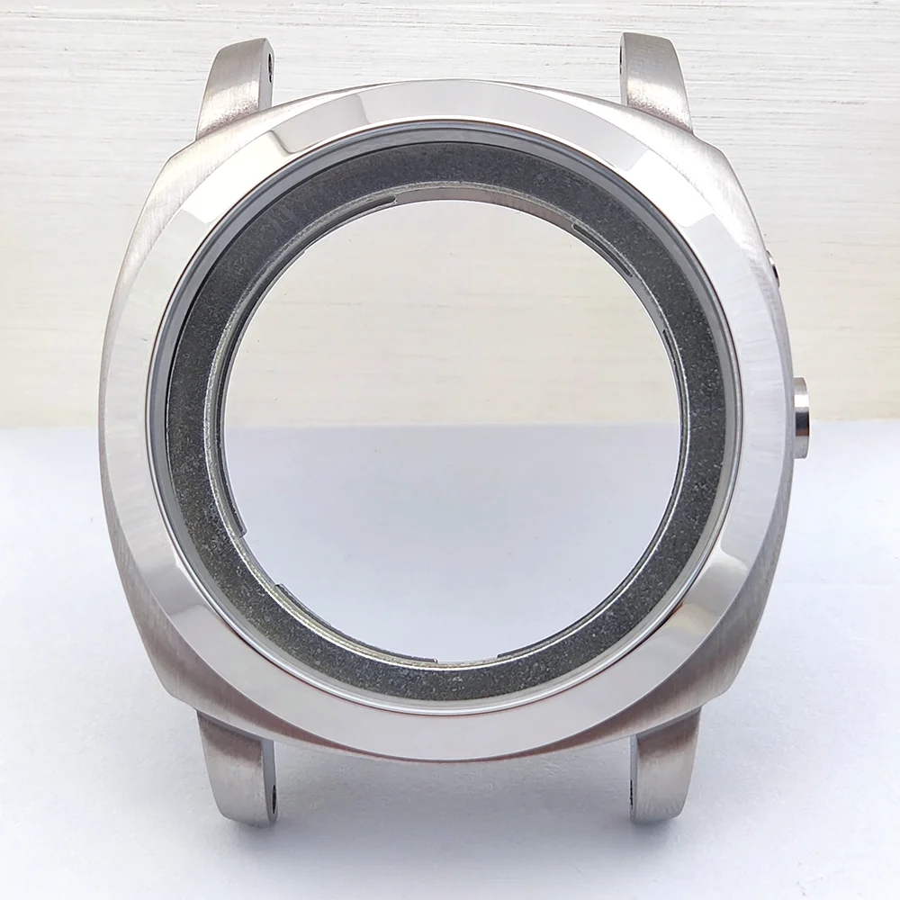 Caixa de 44mm st2555, aço inoxidável 316l, vidro de safira, à prova d'água, adequada para movimento st2555, caixa de relógio de luxo