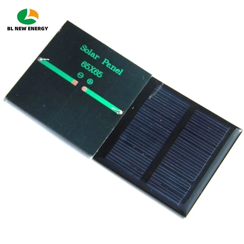 Mini 0.6W 5.5V Polycrystalline Solar Panel Module Square Solar Cell 65*65MM for Solar Power System Educational Kits 10PCS