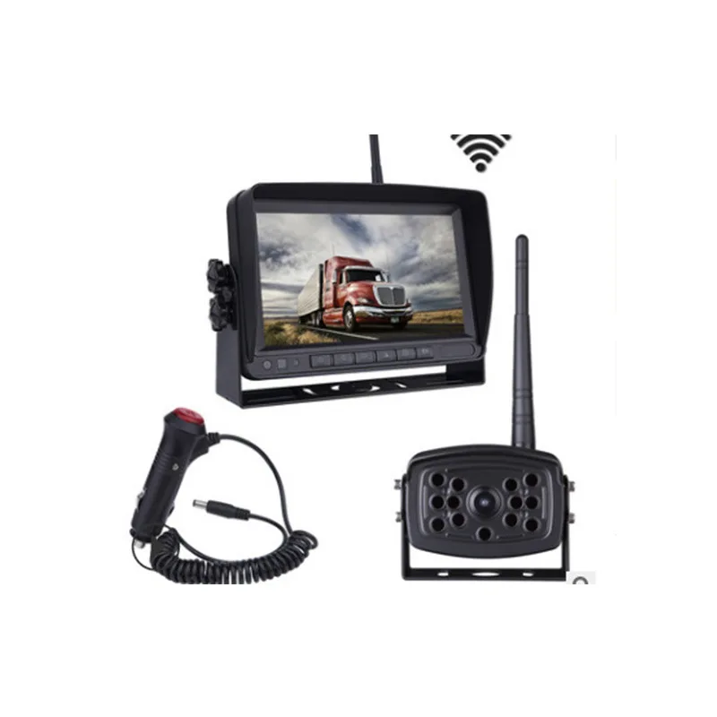 

7 Inch Color Monitor 720P 2.4Ghz Wireless Car Rear-View Camera 12-24V Reverse Back Car Screen