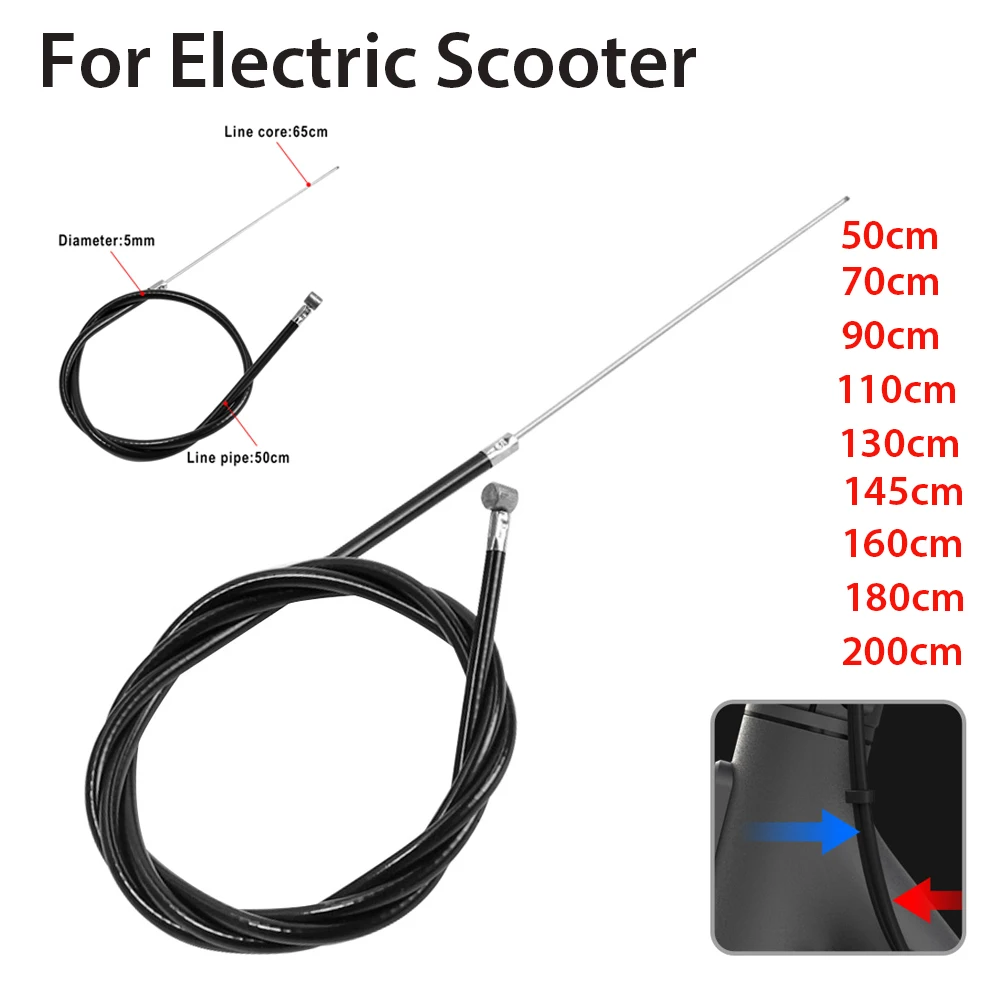 Universal From 50cm to 200cm Brake Cable Front Rear Drum Brake Line Rear Wire Pull Wire for Electric Scooter Accessories