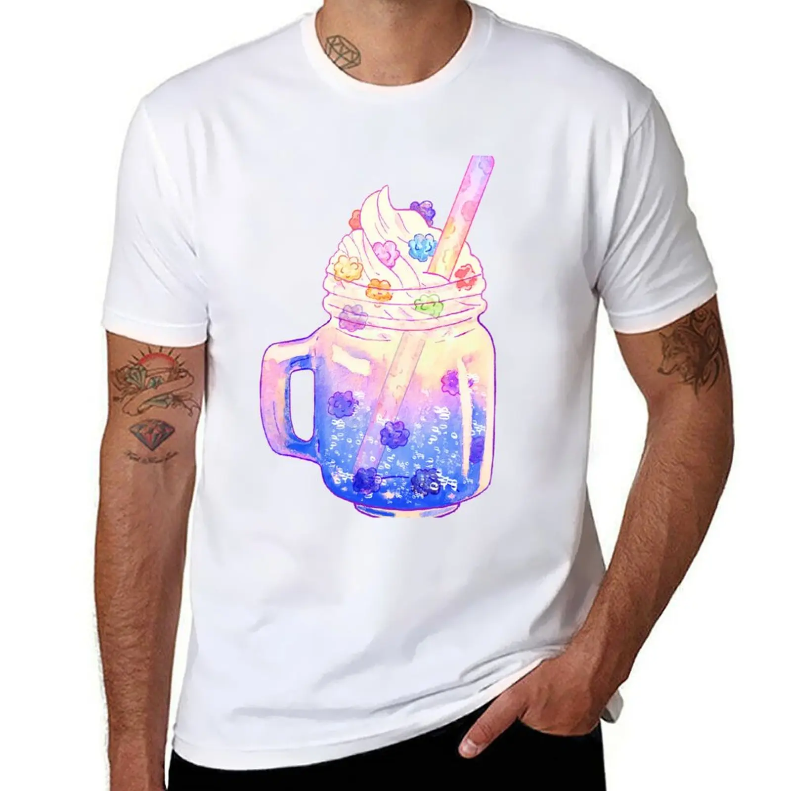 Camiseta Konpeito Drink para hombre, Camiseta de algodón 100% para hombre, camisetas de marca de lujo de alta calidad
