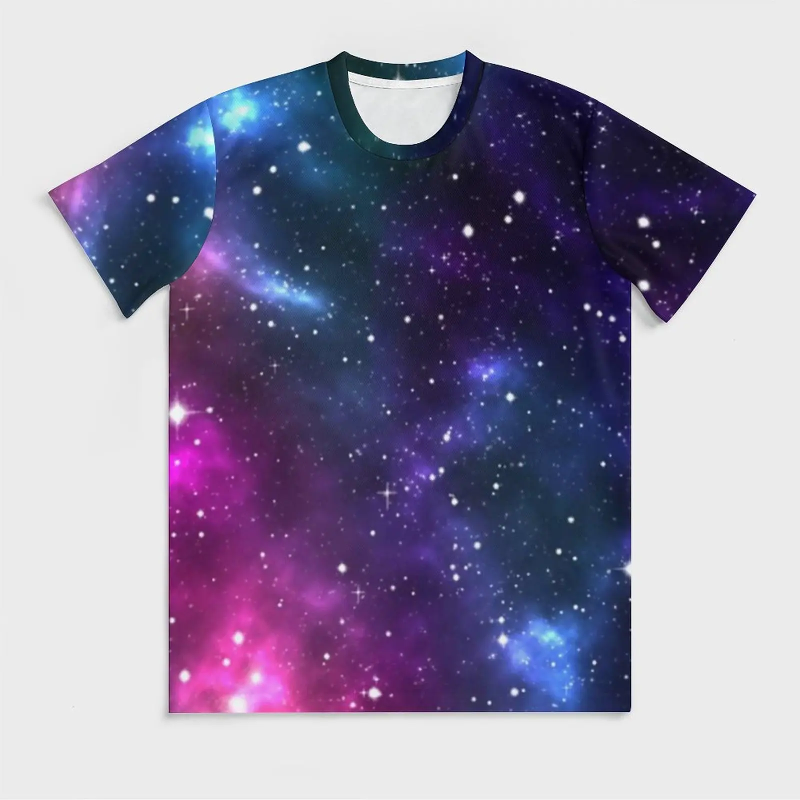 Purple Blue Galaxy Nebula T Shirt Man Stardust Graphic Streetwear T Shirts Beach Hippie Tees Custom Oversized Clothes