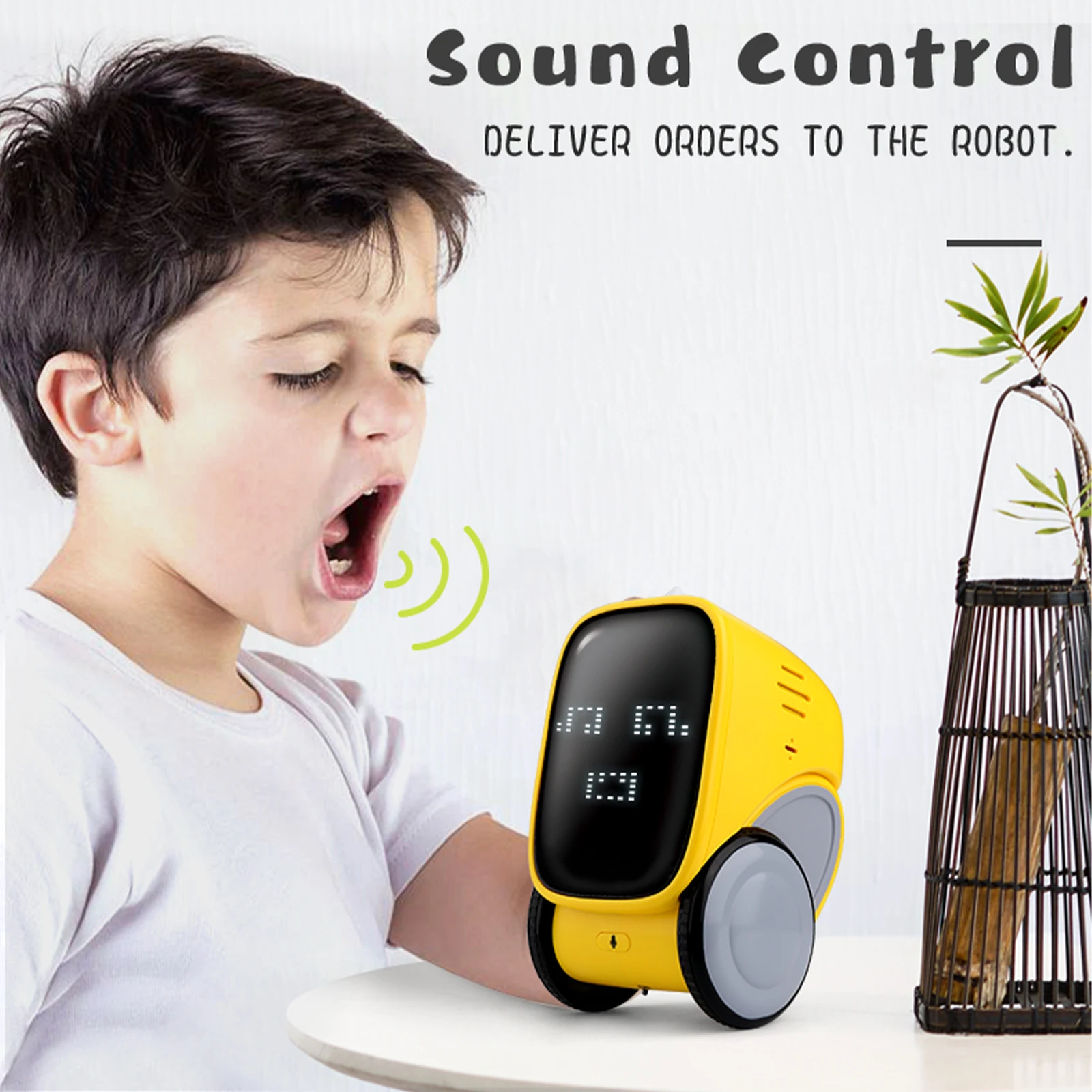 Robot parlant Intelligent avec Expression faciale, enregistrement vocal, capteur tactile, contrôle des gestes, Mini robotique Rechargeable