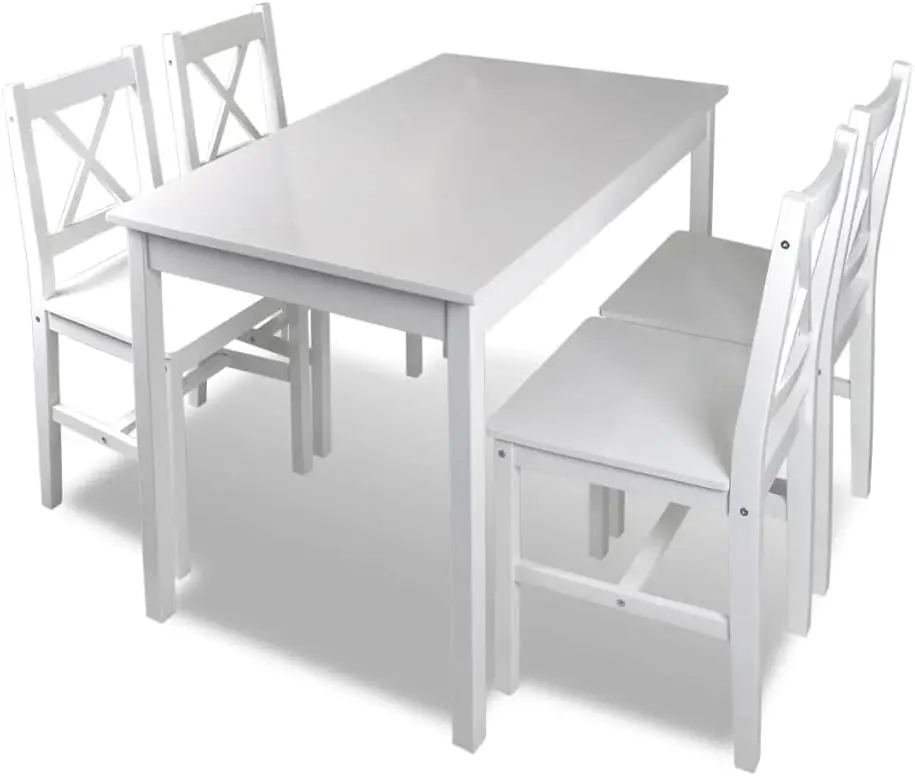 5 Piece Dining Set White,Table And Chair Sets,Dining Table Set,Bar Table And Chairs For Restaurant,Living Room